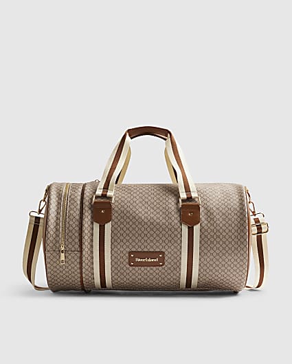 Beige Slouchy Monogram Barrel Bag