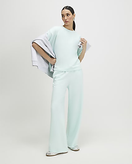 Green Premium Wide Leg Joggers