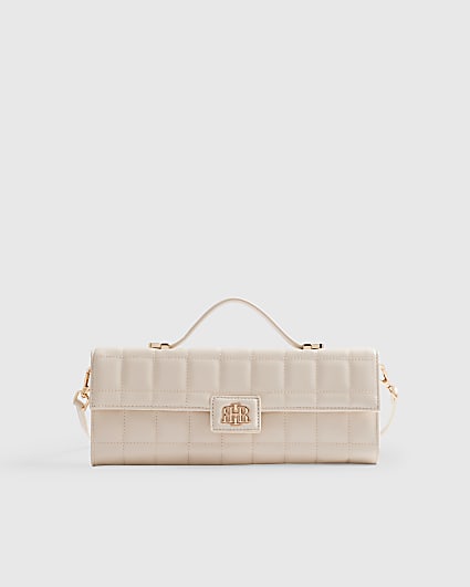 Cream Quilted Clutch Bag