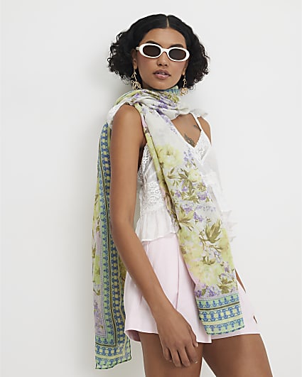 Multi Colour Floral Printed Scarf