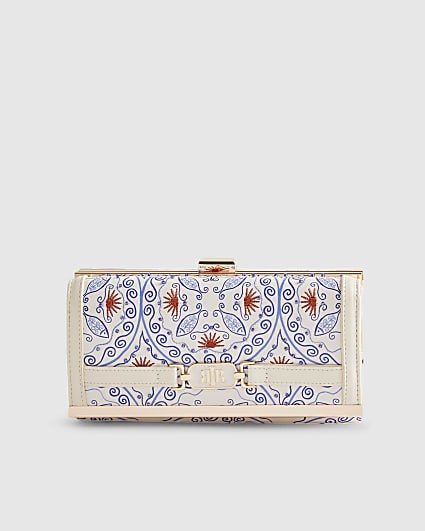 White Patent Paisley Beaded Purse