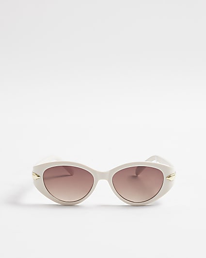 Cream Cat Eye Slim Sunglasses