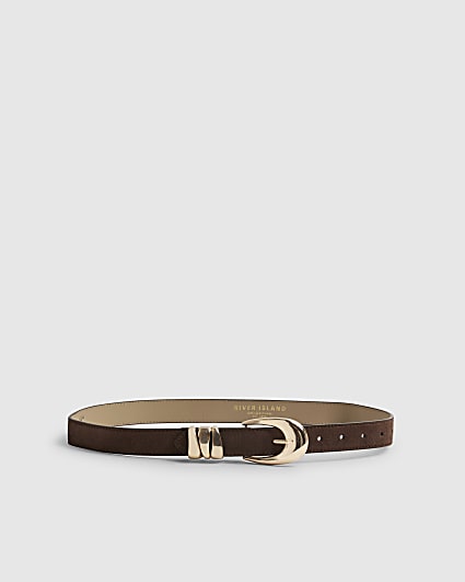 Brown Suede Triple Keeper Belt