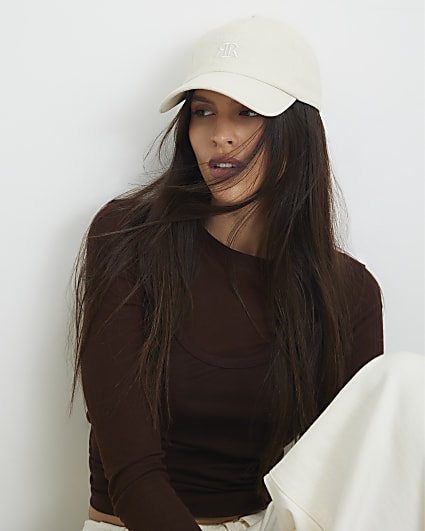 Cream cotton logo cap