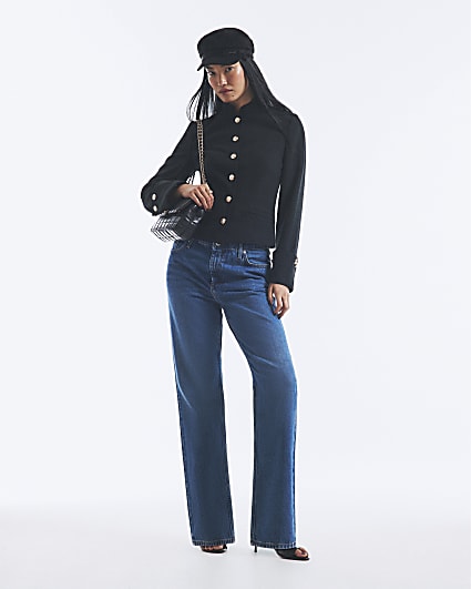 Blue Mid Rise 90s Slim Straight Jeans