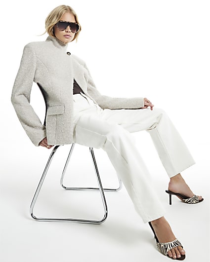 Grey High Break Blazer