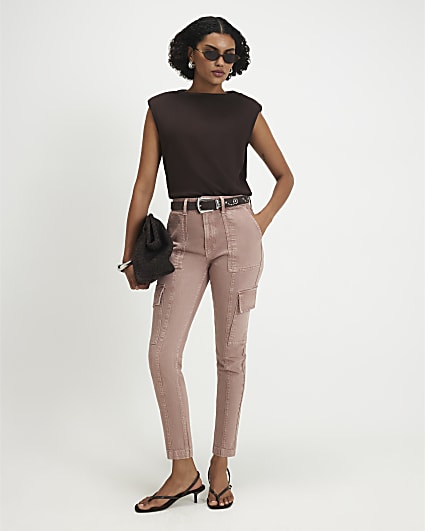 Pink Cargo Skinny Leg Jeans