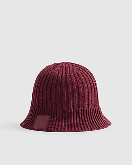 Purple Ribbed Bucket Hat