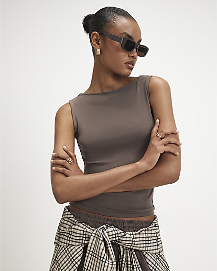 Brown Soft Touch Tank Top