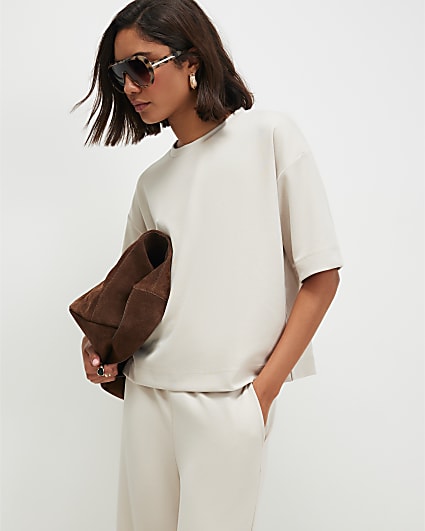 Cream Premium Boxy T-Shirt