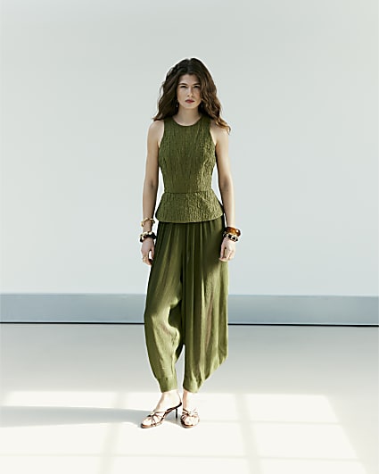Khaki RI Studio Hybrid Hareem Jumpsuit