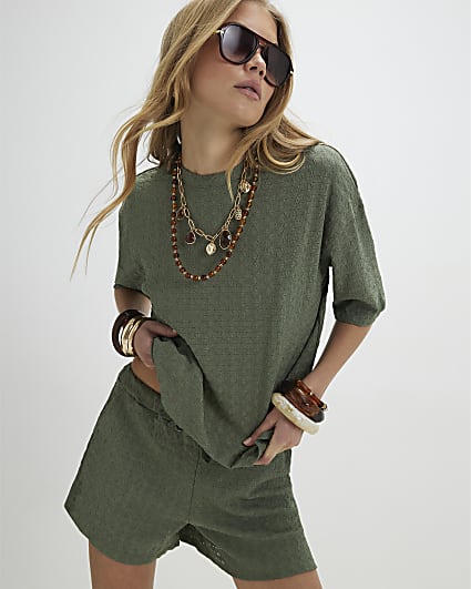 Green T-Shirt and Shorts Set