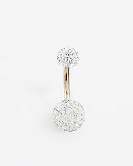 Gold diamante belly bar
