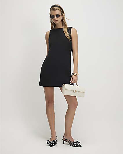 Black Premium Bow Back Mini Dress