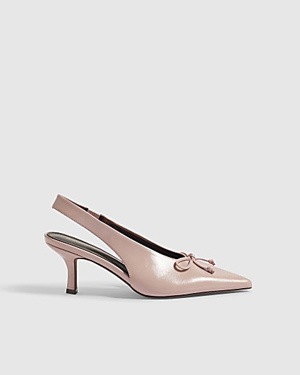 Pink Bow Slingback Court Heels