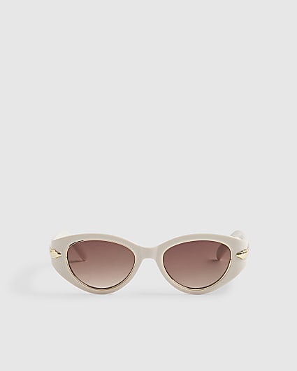 Cream Cat Eye Gold Detail Sunglasses