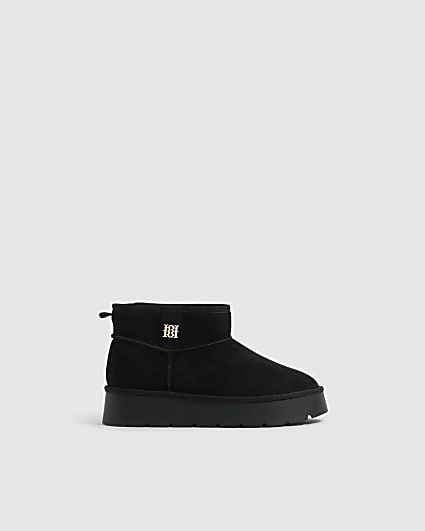 Black Faux Fur Lined Platform Boots
