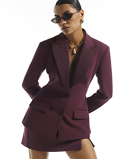 Purple Tux Detail Blazer