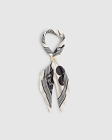 Black Satin Spot Scarf