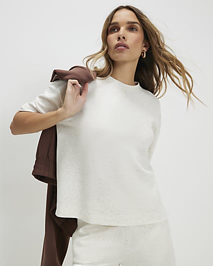 Cream Short Sleeve Boxy T-shirt