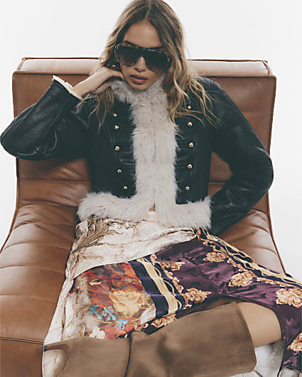 Black Shearling Drummer Boy Jacket