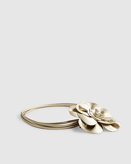 Gold Corsage Flower Belt