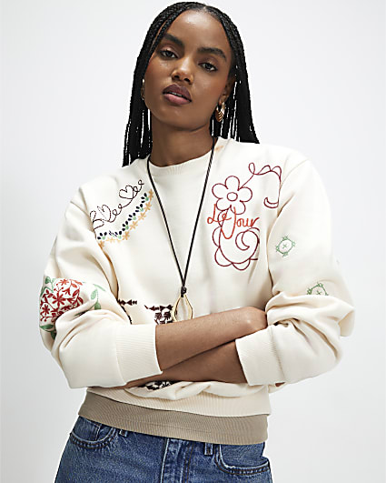 Pink Year Zero Short Sleeve Sweatshirt | River Island