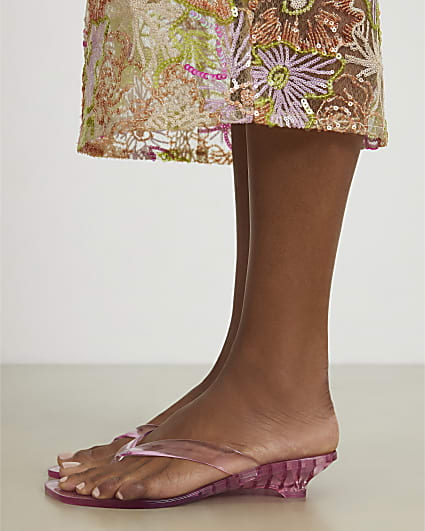 Pink Jelly Toe Thong Sandals