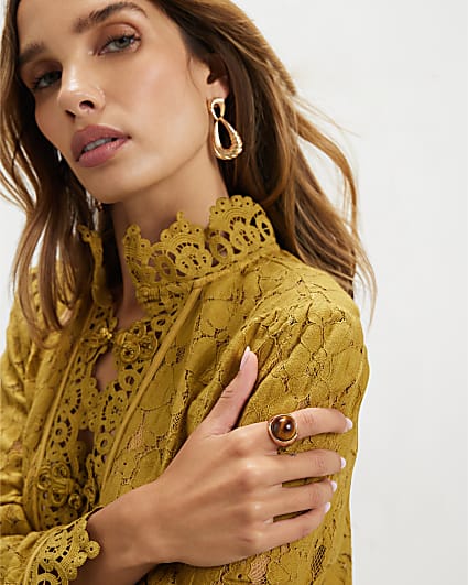 Gold Faux Tigers Eye Ring