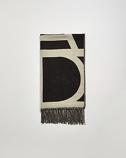 Black Monogram Scarf