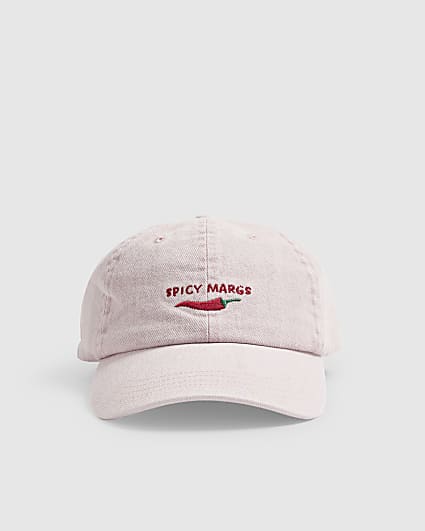 Pink Spicy Margs Embroidered Denim Cap