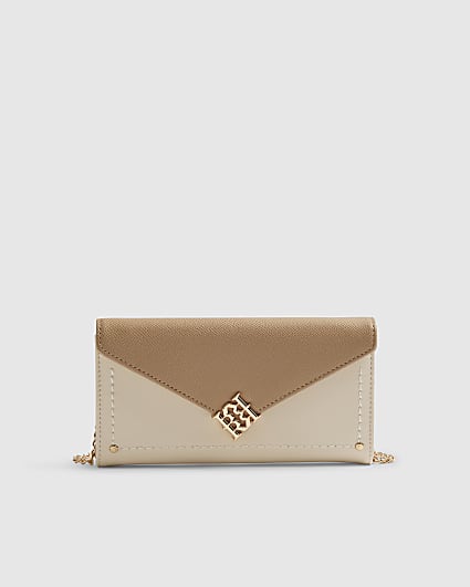 Cream Flap Crossbody Purse