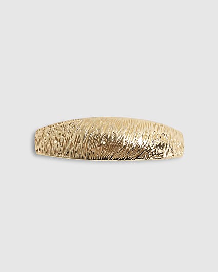 Gold Textured Barette Hair Clip