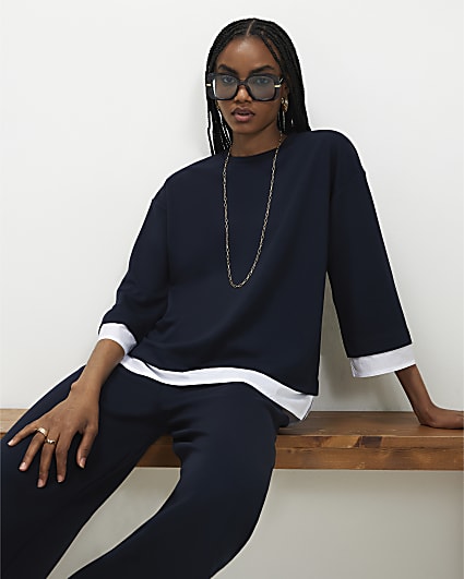 Navy Premium Hybrid Sweatshirt