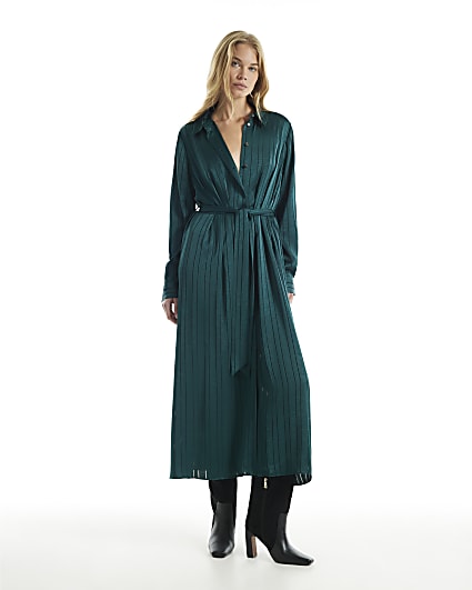 Green Midi Shirt Dress