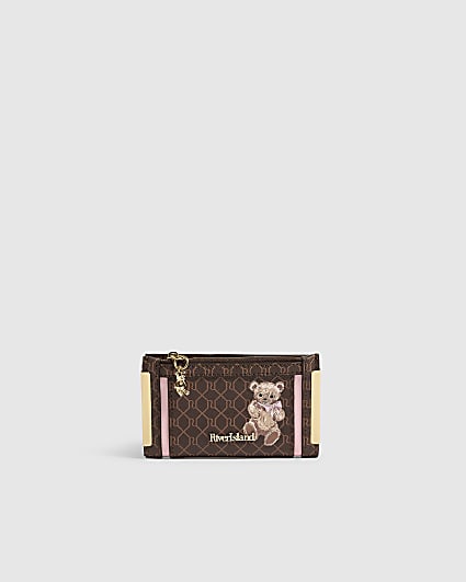Brown Monogram Mini Teddy Bear Foldout Purse