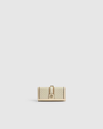 Cream Monogram Stripe Front Purse