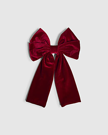 Red Velvet Bow Hair Clip