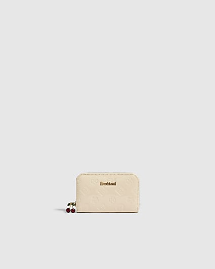 Cream Patent Monogram Medium Embossed Purse