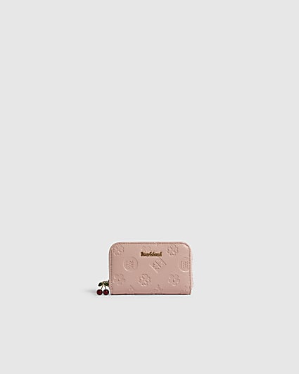 Pink Grain Monogram Medium Embossed Purse