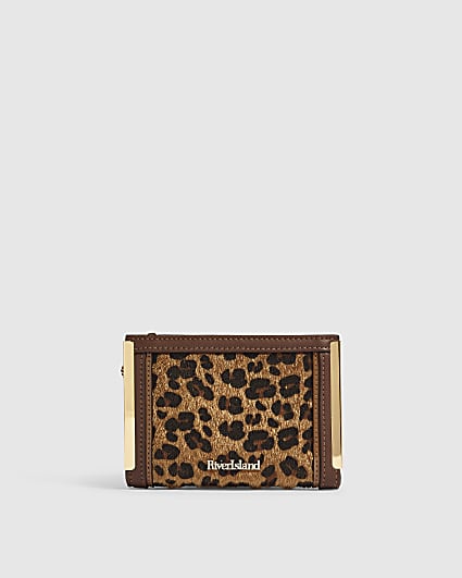 Brown Hair On Faux Leather Foldout Purse
