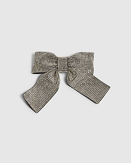 Silver Rhinestone Sparkle Bow