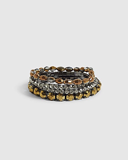 Brown Multi Stretch Bracelets Pack of 4
