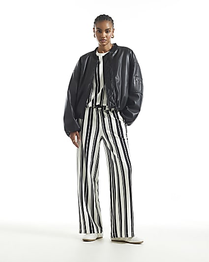 Black Premium Vertical Stripe Joggers
