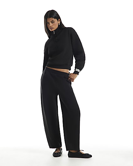 Black Barrel Leg Joggers