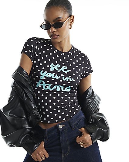 Black See You In Paris Short Sleeve T-Shirt