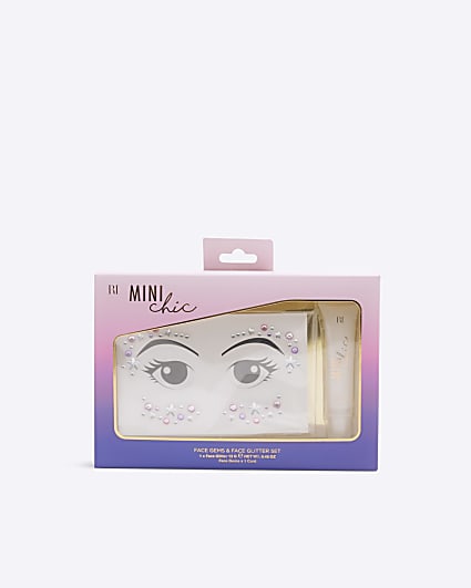 No Colour face gems and glitter set