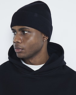 Black knitted beanie