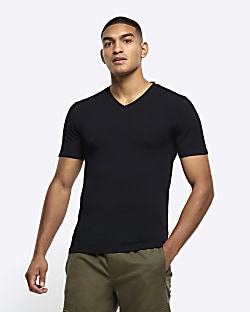 Custom Muscle Fit T Shirt with Deep V Neck in Charcoal Marl - China T Shirt  with Deep V Neck and Muscle Fit T Shirt price