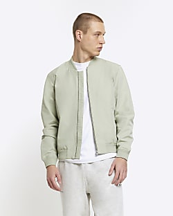 Navy bomber jacket hot sale mens river island